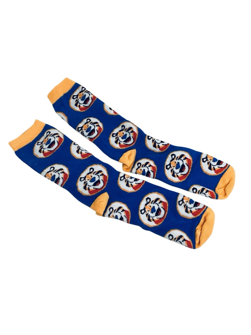 🌺 Kellogg's Tony The Tiger-Print Crew Socks with Yellow Accents
